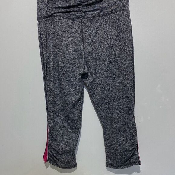 Tangerine Women's Charcoal Heather Ruched Side Zip Cropped Leggings Size Large - Picture 2 of 9
